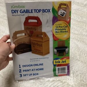 Zumibox DIY Gable Top Box Recycled Kraft Printable 12 Precut Blank Boxes